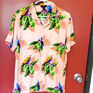 Forever 21 nature pattern button down shirt